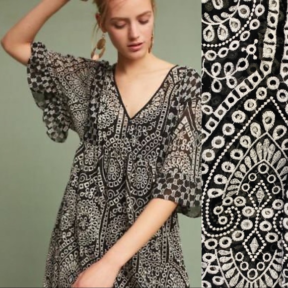 Anthro Akemi + Kin Brooke Eyelet Swing Dress - Picture 2 of 13